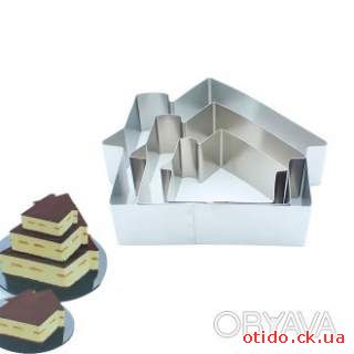 Металлическая кондитерская форма для выпечки и сборки тортов в виде домика