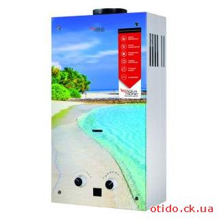 Колонка газовая дымоходная Aquatronic JSD20-AG308 10 л стекло (пляж)
