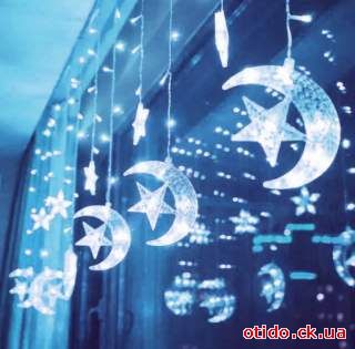 Новогодняя cветодиодная гирлянда шторка дождь 'Звездный занавес&q