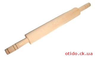 Скалка деревянная с фигурными ручками 37 см