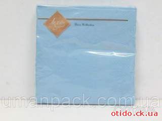 Салфетки бумажные однотонные (ЗЗхЗЗ, 20шт) Luxy Голубая (4-3) (1 пачка)