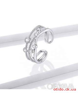 Серебряное женское кольцо с фианитами, стерлинговое серебро S 925 проба