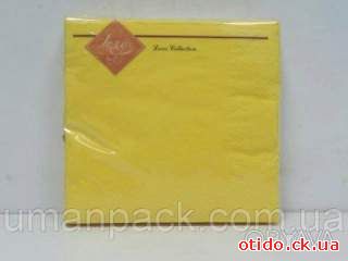 Салфетки бумажные однотонные (ЗЗхЗЗ, 20шт) Luxy Желтый (3-9) (1 пачка)