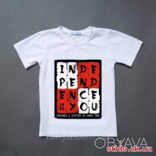 Белая детская футболка для мальчика