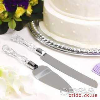 Набор нож и лопатка для свадебного торта из нержавеющей стали 30.5 см