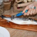 Рыбочистка нож для чистки рыбы с пластиковой ручкой 15 см