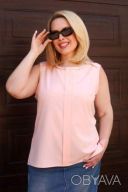 Стильные женские блузы свободного кроя в цвете персик 48-50рр