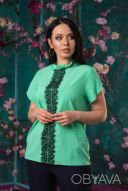 Стильная женская блуза с кружевом ресничка 50 рр