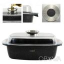 Гусятница индукционная Zauberg 5.5 л с крышкой из жаропрочного стекла и