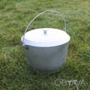 Казан котел походный рыбацкий литой алюминиевый 12 л с дужкой и крышкой