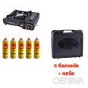 Портативная туристическая газовая плита с пьезоподжигом Happy Home BDZ-155 c