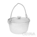 Казан котел походный рыбацкий литой алюминиевый 1.5 л с дужкой и крышкой