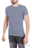 Тельняшка-футболка вязаная (синяя, ВМФ, морская)