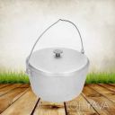 Казан котел походный рыбацкий литой алюминиевый 6 л с дужкой и крышкой