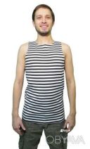 Тельняшка-майка 100% хлопок вязаная (черная, морская пехота) 62