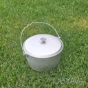 Казан котел походный литой алюминиевый 7 л для мангала пикника и плиты с