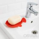 Мыльница силиконовая в форме рыбки 14.5х9 см Красный