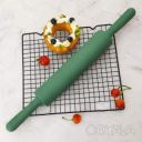 Скалка для теста силиконовая большая с крутящимся валиком 42 см Зеленый