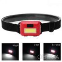 Светодиодный налобный фонарик COB 10W яркий свет от 3шт батарейки AAA фонарь