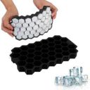 Многоразовая силиконовая форма для приготовления льда с крышкой в виде сот