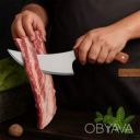 Нож для разделки мяса Satori из нержавеющей стали с деревянной рукояткой 31 см