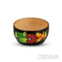 Солонка расписная без крышки из натурального дерева