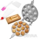 Комплект для орешков с начинкой (орешница на 12 орешков, силиконовая кисточка
