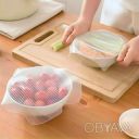 Набор силиконовых многоразовых крышек-пленок для хранения продуктов в