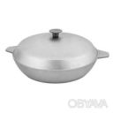 Жаровня сковорода алюминиевая с крышкой и литыми ручками &Oslash; 29.4 см для жарки