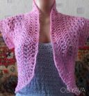 Ажурное розовое болеро