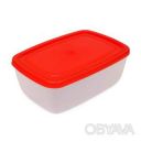 Контейнер судок лоток пищевой с цветной крышкой 0.6 л 15&times;10.5&times;6.5 см