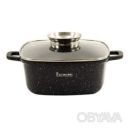 Кастрюля-котел квадратная Zauberg 6.5 л &Oslash; 28 см с покрытием под мрамор и