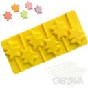 Силиконовая форма для леденцов и конфет на палочке "Звезда"