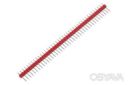 100 шт - Вилка прямая PLS 1x40 2.54 мм гребенка медная (красный)