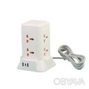 Сетевой фильтр удлинитель 4.8 м с лампой на 6 универсальных розеток с 2 USB
