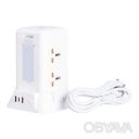 Сетевой фильтр удлинитель 2.8 м с лампой на 6 универсальных розеток с 2 USB