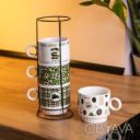 Набор чашек для чая и кофе на металлической подставке Lucky 4 (шт) по 300 (мл)