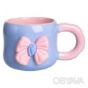 Чашка фарфоровая с магнитом Бант 400 (мл) подарочная кружка прикольная чашка