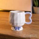 Чашка фарфоровая на ножке 400 (мл) оригинальная кружка на подарок чашка для