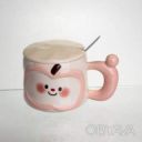 Чашка фарфоровая 400 (мл) с крышкой и ложкой