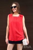 Стильные женские блузы свободного кроя в красном цвете 48-50рр