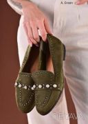 Стильные балетки цвета хаки 36 38 39