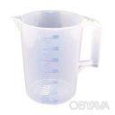 Стакан мерный пластмассовый прозрачный с ручкой для пищевых продуктов 3 л