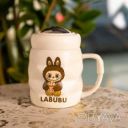 Чашка фарфоровая с крышкой Labubu 400 (мл) подарочная кружка прикольная чашка