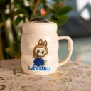 Чашка фарфоровая с крышкой Labubu 400 (мл) подарочная кружка прикольная чашка