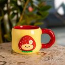 Чашка фарфоровая с магнитом Клубника 400 (мл) подарочная кружка прикольная