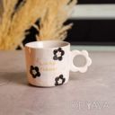 Чашка для чая и кофе фарфоровая Lucky Flower 420 (мл) красивая оригинальная