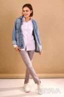 Брюки с цветочным принтом в комплекте с поясом 44-46рр