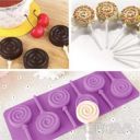 Силиконовая форма для леденцов и конфет на палочке "Спираль"