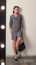 Жіноча сукня на блискавці в чорно-білому кольорі, розмір 42